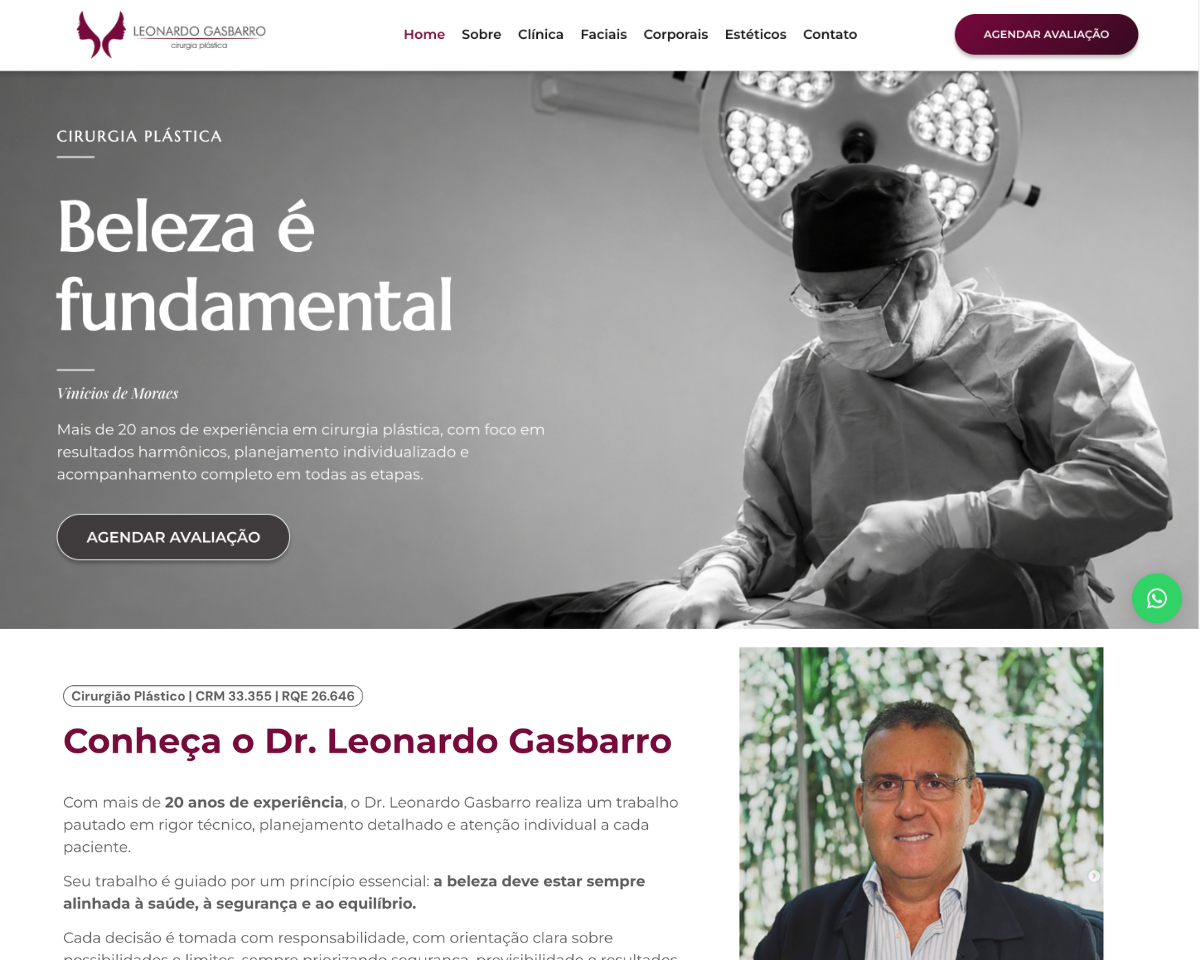 Projeto digital desenvolvido para Dr. Leonardo Gasbarro