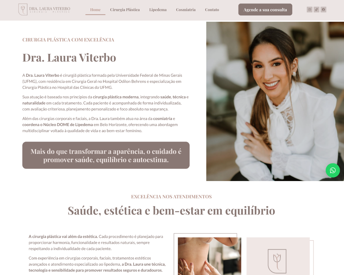 Projeto digital desenvolvido para Dra Laura Viterbo