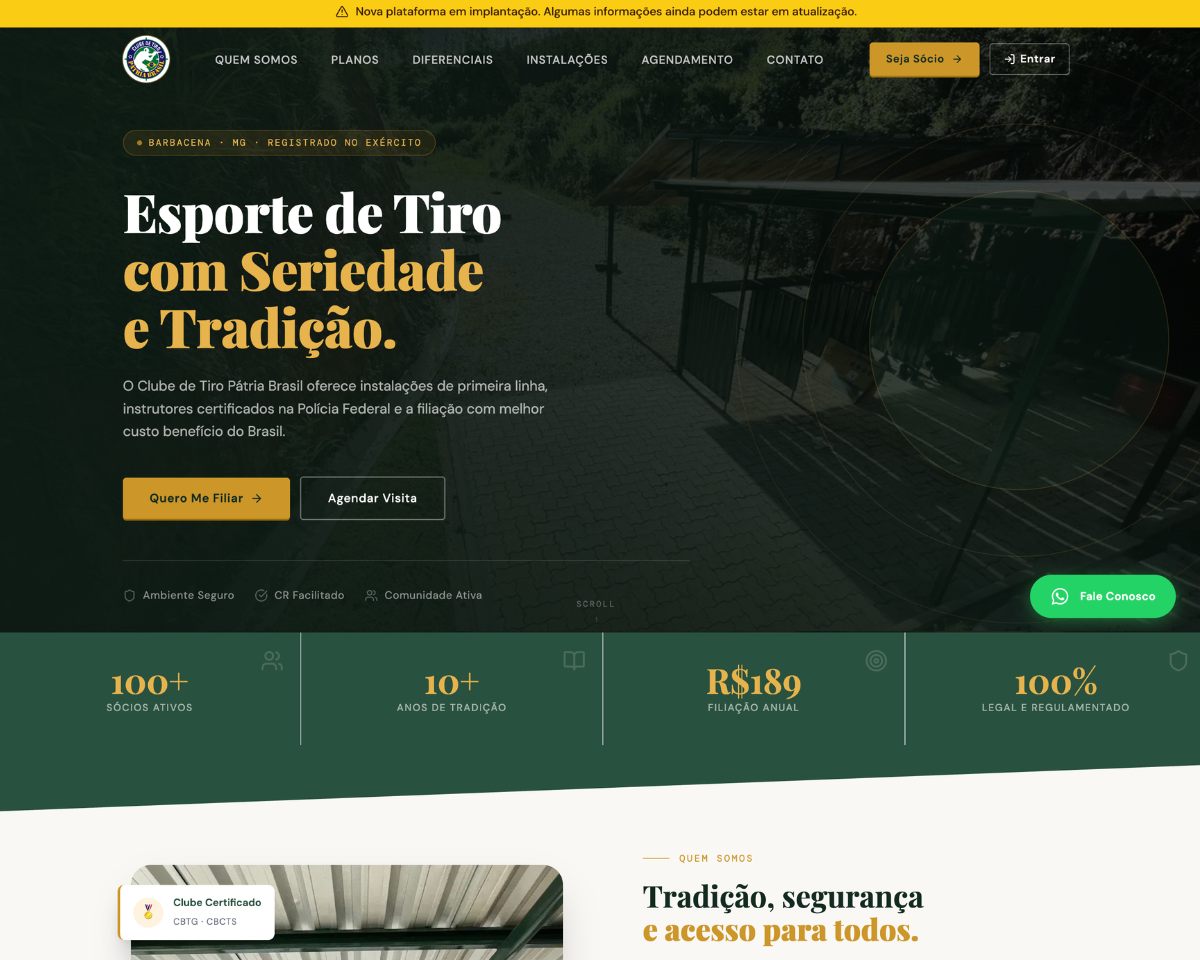 Projeto digital desenvolvido para Pátria Brasil