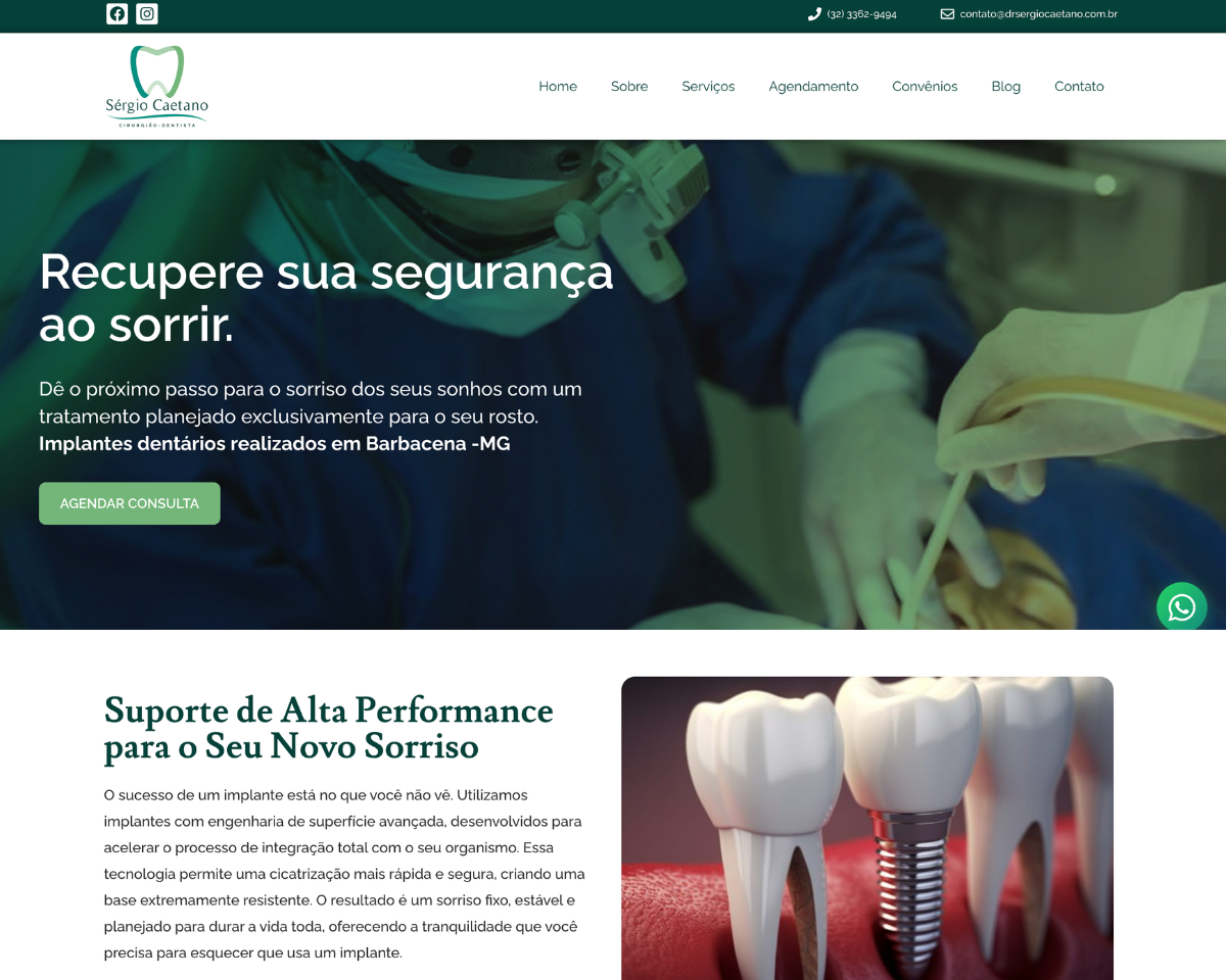 Projeto digital desenvolvido para Dr. Sérgio Caetano